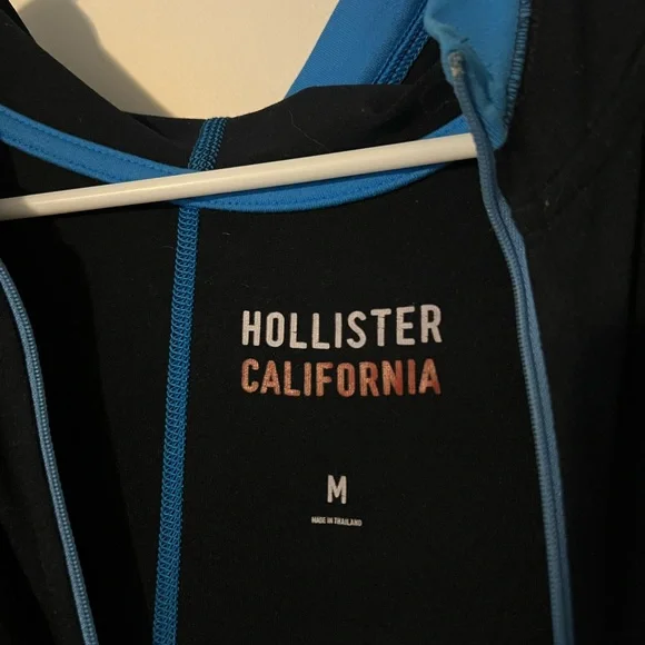 Black and Blue Hollister Zip-Up Hoodie - Picture 3 of 3